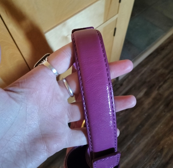 Purple Quilted Women's Bag J Crew 100% Leather.. Gorgeous Purple Color - Picture 4 of 6